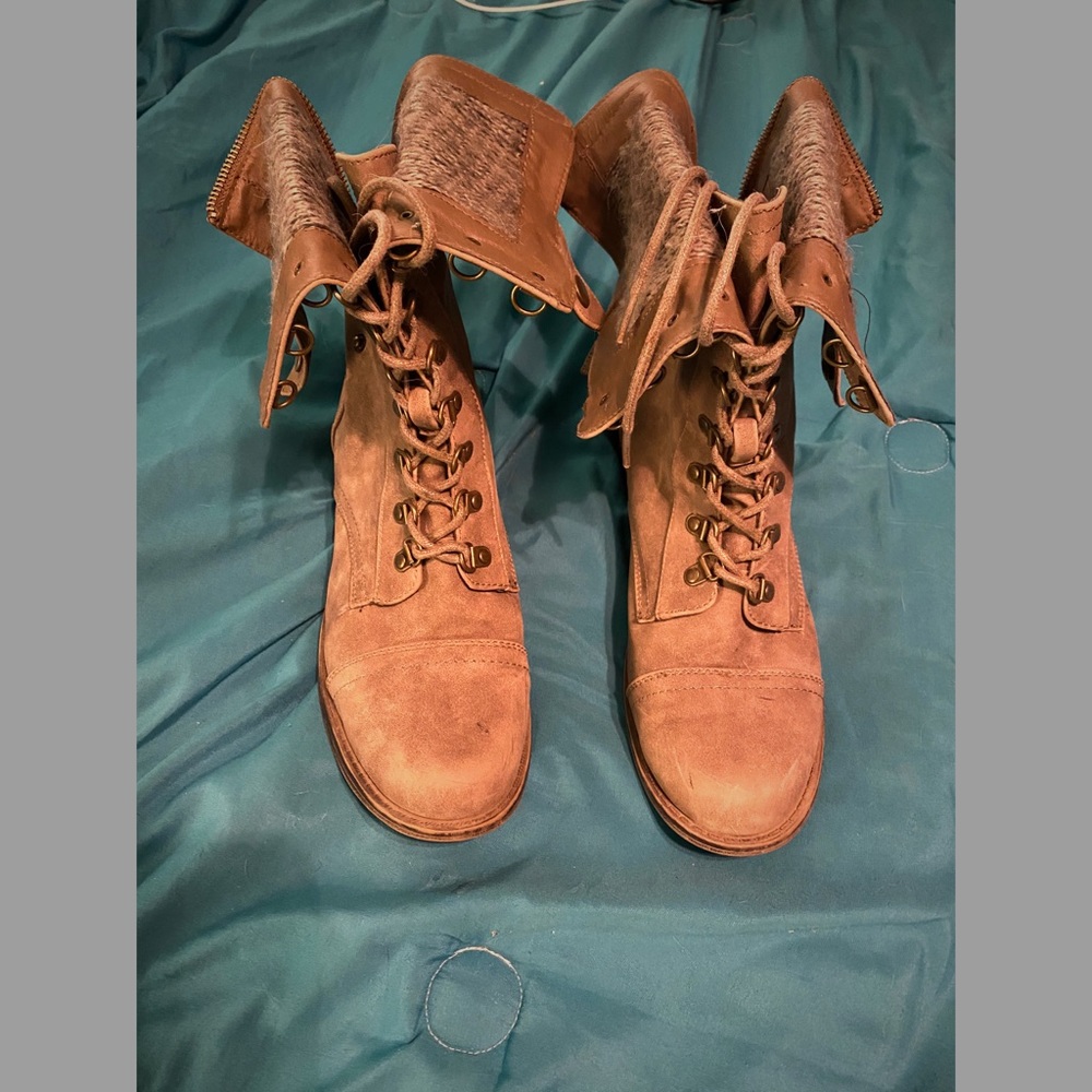 Cute Lace Up 2 in 1 Fold Boots